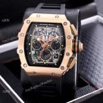 AAA Quality Richard Mille Flyback RM11 Watch Rose Gold and Black Version